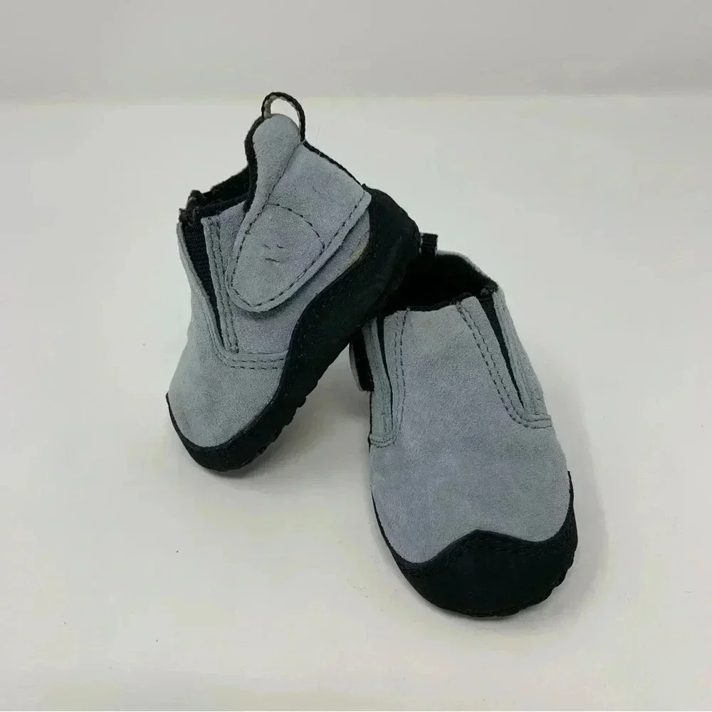 MERRELL My First Infant Shoes 3-6 M Suede Leather Baby Booties Sky Blue